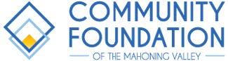 Community Foundation of the Mahoning Valley logo featuring a blue geometric diamond design with a yellow accent alongside the organization’s name in blue lettering.