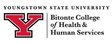 Youngstown State University Bitonte College of Health &amp; Human Services logo, featuring the university’s red and black “Y” emblem alongside the college name.